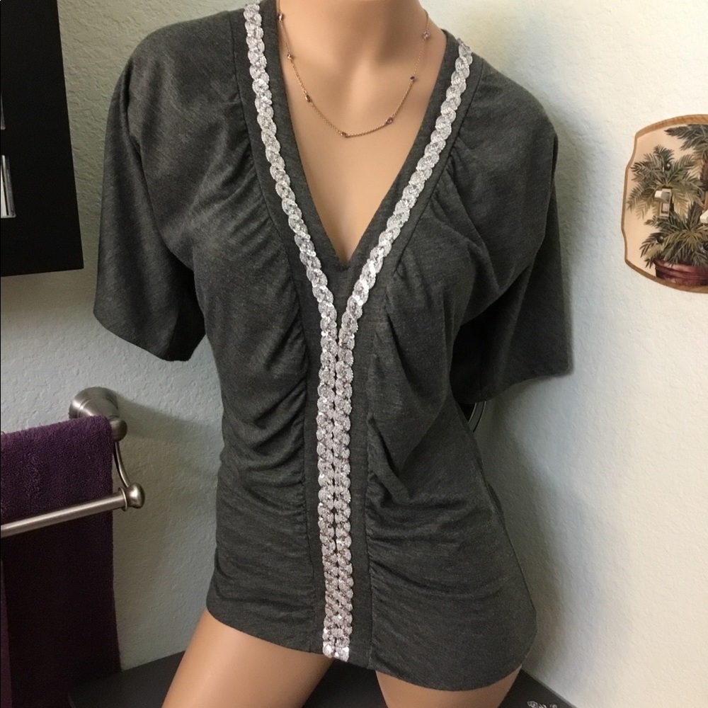 Seven Star Gray top with sequins